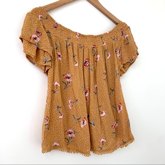 Xhillaration Yellow Off Shoulder Floral Top - Picture 11 of 11